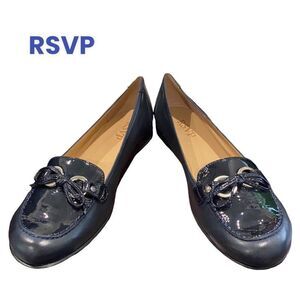 NEW in Box RSVP "Alberta" Navy Nappa Slip-On Women's Flats 8